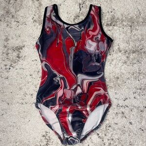 RED PRINT GYMNASTICS LEOTARDS! Size: M! Perfect Condition!!